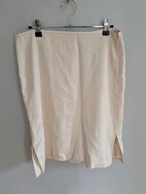 100% silk Tommy Bahama Light Cream Pencil Skirt with Side Slits